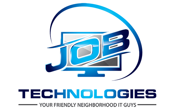 blue text on a grey computer sceen JOB Technologies dubuque iowa