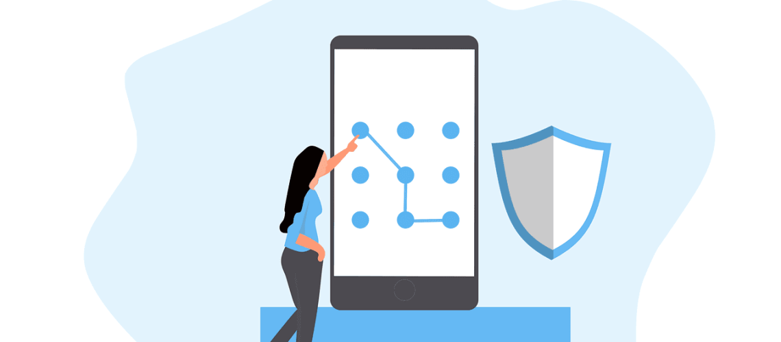 Free security pattern lock vector