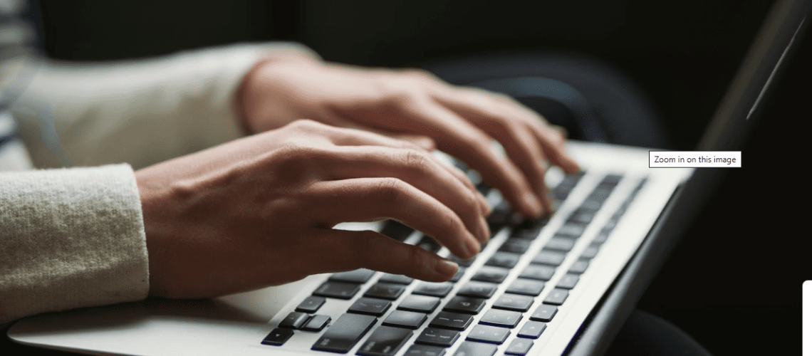 Person using laptop photo