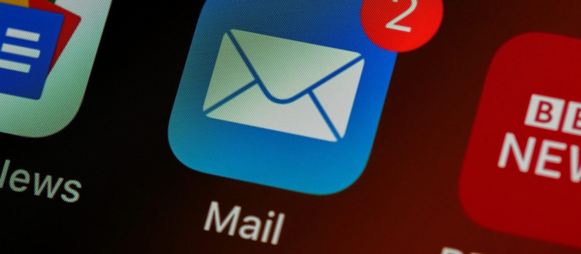 closeup of mail app icon on phone